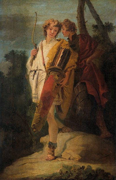 Young Man with a Bow and a Large Quiver and His Companion with a Shield by Giovanni Battista Tiepolo